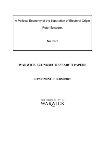 WARWICK ECONOMIC RESEARCH PAPERS  Peter Buisseret