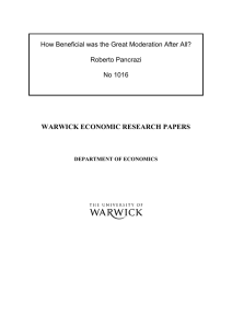 WARWICK ECONOMIC RESEARCH PAPERS  Roberto Pancrazi