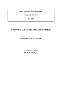 WARWICK ECONOMIC RESEARCH PAPERS  Cable Regulation in the Internet Era