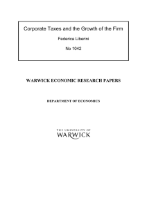 Corporate Taxes and the Growth of the Firm  Federica Liberini