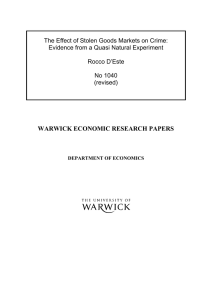 The Effect of Stolen Goods Markets on Crime:  ’Este