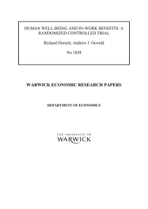 HUMAN WELL-BEING AND IN-WORK BENEFITS: A RANDOMIZED CONTROLLED TRIAL