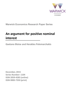 An argument for positive nominal interest Gaetano Bloise and Herakles Polemarchakis