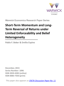 Short-Term Momentum and Long- Term Reversal of Returns under Heterogeneity