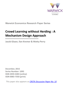 Crowd Learning without Herding : A Mechanism Design Approach