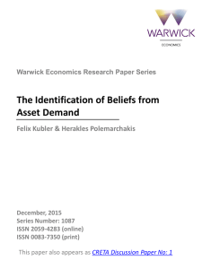 The Identification of Beliefs from Asset Demand Felix Kubler &amp; Herakles Polemarchakis