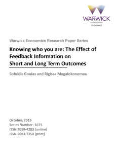 Knowing who you are: The Effect of Feedback Information on