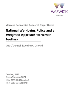 National Well-being Policy and a Weighted Approach to Human Feelings