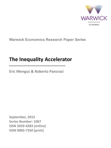 The Inequality Accelerator Eric Mengus &amp; Roberto Pancrazi