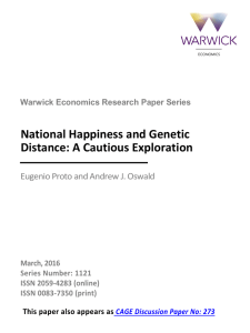 National Happiness and Genetic Distance: A Cautious Exploration
