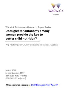 Does greater autonomy among women provide the key to better child nutrition?