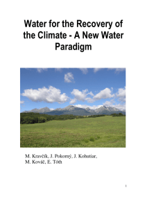 Water for the Recovery of the Climate - A New Water Paradigm
