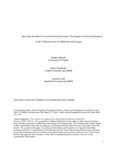 Does State Preschool Crowd-Out Private Provision? The Impact of Universal... on the Childcare Sector in Oklahoma and Georgia