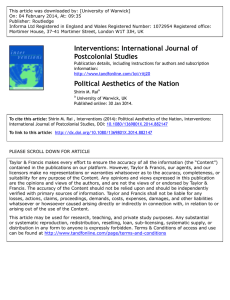 This article was downloaded by: [University of Warwick] Publisher: Routledge