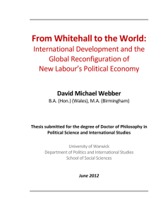 From Whitehall to the World:  International Development and the Global Reconfiguration of