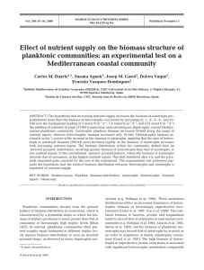 Effect of nutrient supply on the biomass structure of