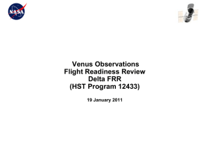 Venus Observations Flight Readiness Review Delta FRR (HST Program 12433)
