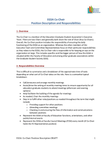 EGSA Co-Chair Position Description and Responsibilities 1. Overview