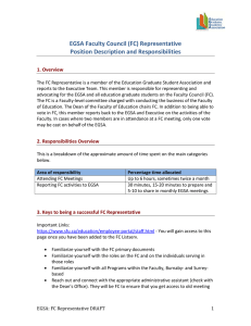 EGSA Faculty Council (FC) Representative Position Description and Responsibilities 1. Overview