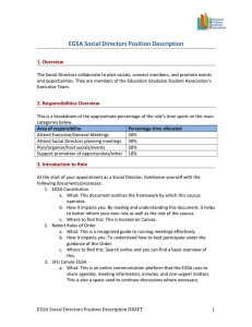 EGSA Social Directors Position Description 1. Overview