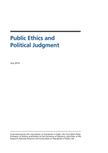 Public Ethics and Political Judgment July 2014