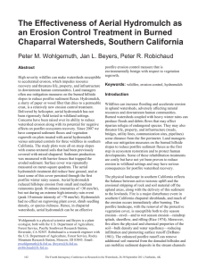 The Effectiveness of Aerial Hydromulch as Chaparral Watersheds, Southern California