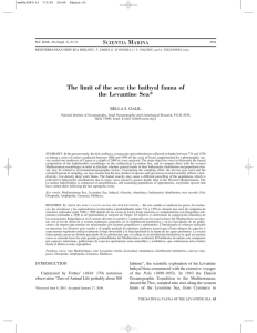 S M The limit of the sea: the bathyal fauna of
