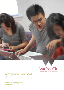 Immigration Handbook 2015 warwick.ac.uk/immigration #warwick2015