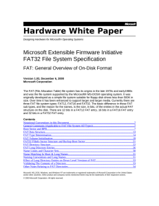 Hardware White Paper Microsoft Extensible Firmware Initiative FAT32 File System Specification