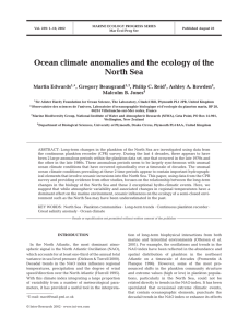 Ocean climate anomalies and the ecology of the North Sea Martin Edwards
