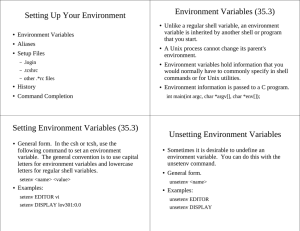 Environment Variables (35.3) Setting Up Your Environment