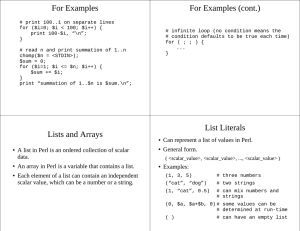 For Examples For Examples (cont.)