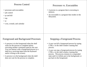 Process Control Processes vs. Executables