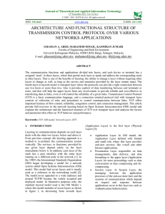 ARCHITECTURE AND FUNCTIONAL STRUCTURE OF TRANSMISSION CONTROL PROTOCOL OVER VARIOUS NETWORKS APPLICATIONS