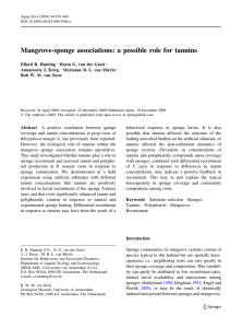 Mangrove-sponge associations: a possible role for tannins Ellard R. Hunting