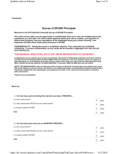Survey of SFUSD Principals Page 1 of 15 Qualtrics Survey Software