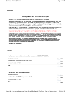 Survey of SFUSD Assistant Principals Page 1 of 11 Qualtrics Survey Software