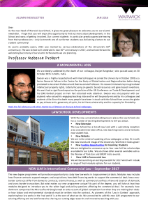 ALUMNI NEWSLETTER JAN 2016 ISSUE