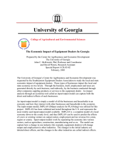University of Georgia The Economic Impact of Equipment Dealers In Georgia