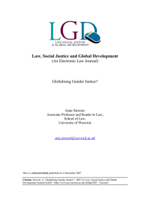 Law, Social Justice and Global Development  (An Electronic Law Journal)