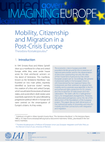 IMAgININg EURoPE Mobility, Citizenship and Migration in a
