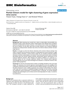 BMC Bioinformatics Partial mixture model for tight clustering of gene expression time-course