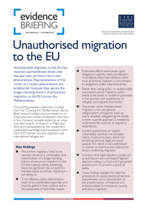 Unauthorised migration to the EU evidence BRIEFING