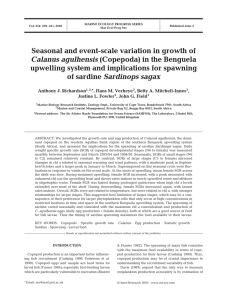 Seasonal and event-scale variation in growth of of sardine Calanus agulhensis