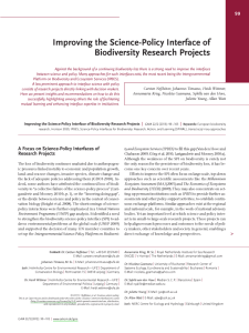 Improving the Science-Policy  Interface o f 99