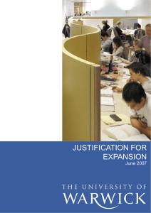 JUSTIFICATION FOR EXPANSION June 2007