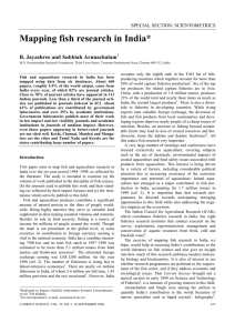 Mapping fish research in India* B. Jayashree and Subbiah Arunachalam