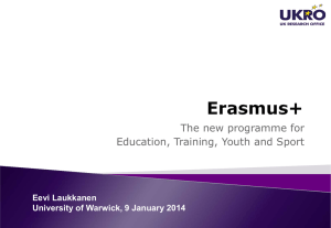 The new programme for Education, Training, Youth and Sport Eevi Laukkanen