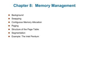 Chapter 8:  Memory Management