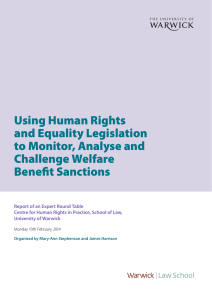 Using Human Rights and Equality Legislation to Monitor, Analyse and Challenge Welfare